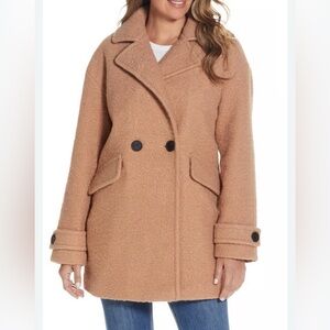 Weatherproof - Camel Boucle Pea Coat! So incredibly warm and comfy! large